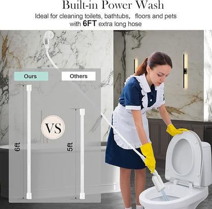 Homlord Filtered Shower Head with Handheld White - High Pressure 6 Modes, 120 Anti-clog Nozzles, Detachable Showerhead with Hard Water Filters, Extra Long 6ft Hose, Power Wash Mode for Bathroom, Pets