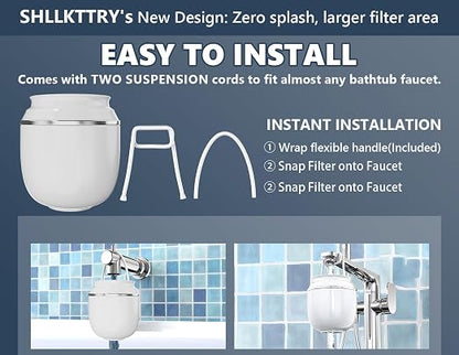 Bath Water Filter for Tub Faucet-10 Stages Bathtub Filter-2,500 Gallons of Filtration, KDF Remove contaminants, Chlorineand Fluoride, Hard Water Softener,Protects Skin,Hair & Nails(Deluxe Edition)