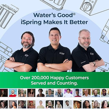 iSpring Whole House Water Filter System, Reduces up to 99% Chlorine, Sediments, Taste, Odor, 3-Stage w/ 10-Inch Sediment and Carbon Block Filters, Model: WGB31B, 1" Inlet/Outlet