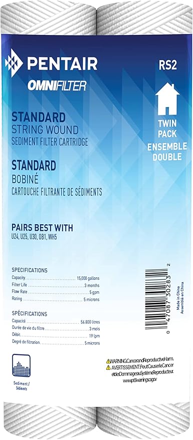 CFS COMPLETE FILTRATION SERVICES EST.2006 Compatible for OmniFilter Model RS2-DS 2 Pack String Wound Filters Whole House Water Filter Cartridges