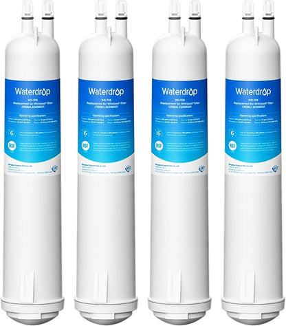 Waterdrop EDR3RXD1 Replacement for Everydrop® Filter 3, 4 Pack | Replacement for 4396841, 4396710, Kenmore® 46-9083, 46-9030, Refrigerator Water Filter