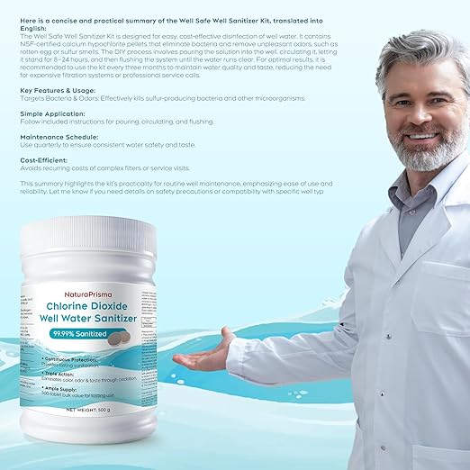 Powerful Well Water Purifier – Effectively Helps Reduce Iron Buildup & Sulfur Odors – Easy DIY Solution for Cleaner, Fresher-Tasting Water – Food-Grade Formula