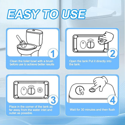 KIISIISO Toilet Bowl Cleaner Tablets 50 PACK, Automatic Bleach Toilet Tank Cleaners, Bathroom Long-Lasting Freshness, Slow-Releasing Powerful Deodorizing & Descaling