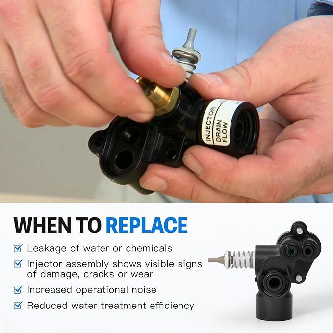 60084-0122 Fleck Injector Assembly Compatible with Fleck 5600 Valve,Water Softeners Brine Injector Drain Assembly