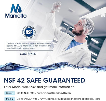 MARRIOTTO Replacement for GE® RPWFE, RPWF (Built-in CHIP) Refrigerator Water Filter, Compatible with GFE28GELDS, PFE28KELDS, PFE28KYNFS, GFD28GELDS, GYE22HMKES, GFE28GYNFS, GFD28GYNFS, Pack of 3