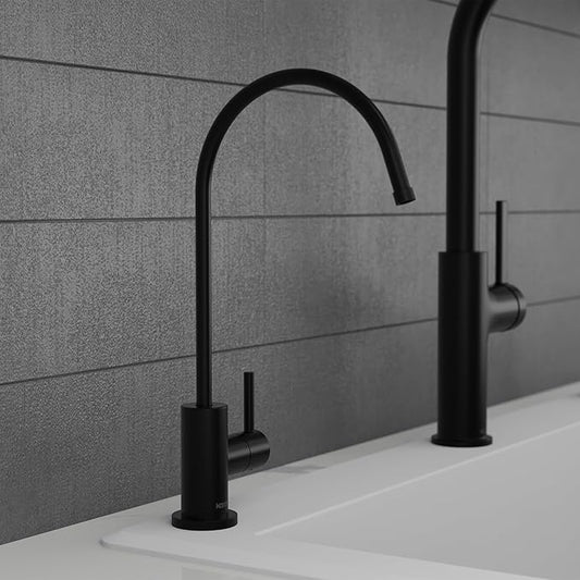 Karran Kestrel Single-Handle Filtered Water Faucet in Matte Black 100% Lead-Free Brass, RO/Filtration System Ready, 360° High-Arc Spout, Spot-Free Finish Beverage Faucet (Matte Black)
