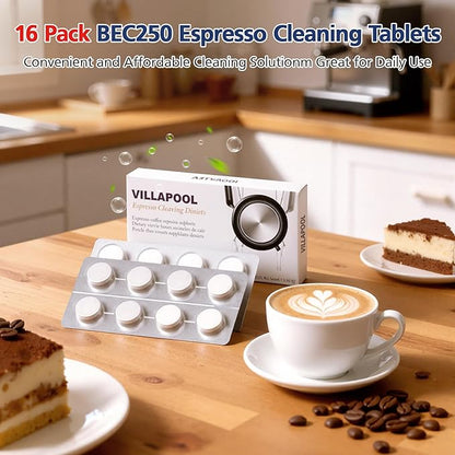 16 Pack BEC250 Espresso Cleaning Tablets Compatible with Breville Espresso Machine