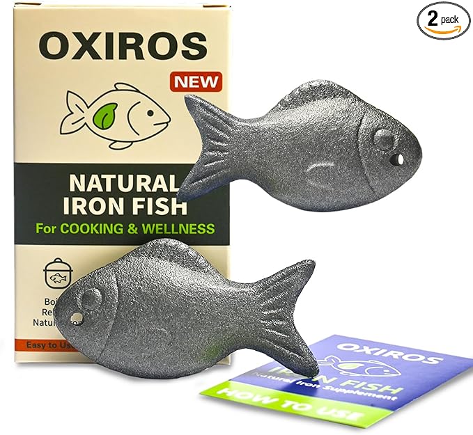 2 Pack Iron Fish for Cooking - Natural Iron Source for Iron Deficiency Support - Reusable Supplement Alternative for Vegans, Pregnancy & Women
