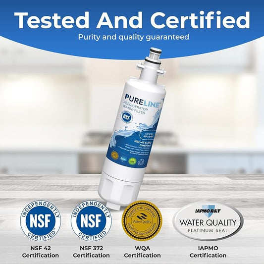 Pureline 9690, LT700P Replacement for LG LT700P, Kenmore Elite 9690, Kenmoreclear 46-9690, ADQ36006101, HDX FML-3, Refrigerator Water Filter - With 3 LT120F Air Filters