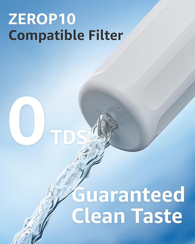 Upgraded Water Filter Replacement for New Culligan ZEROF01, 6 Pack | Fit for New Culligan Pitcher and Dispenser ZEROF01 Water Filter, 0 TDS, Reduce Lead, Mercury, Chlorine and Contaminants