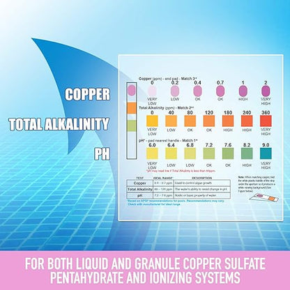 Industrial Test Systems 484348 Pool Check Copper 3in1 Pool & Spa Test Strips 10 Individually Wrapped Test Strips in Pocket Pack Test Copper, Alkalinity & pH Ideal for Ion Sanitizer Systems