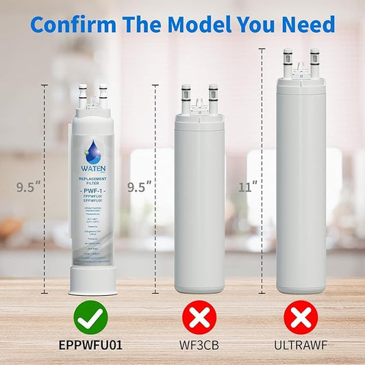 FPPWFU01 Water Filter Replacement, Compatible With Electrolux EPPWFU01 PureAdvantage PWF-1, Frigidaire FPPWFU01 PurePour PWF-1, 3 Pack