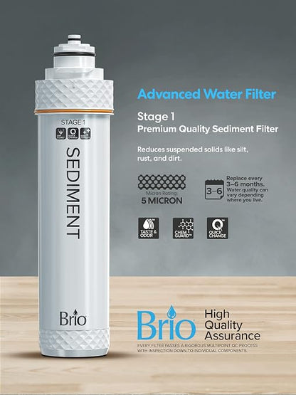 Brio Stage-1 Sediment Water Filter Replacement for Brio Models FUS200R and FUS300R