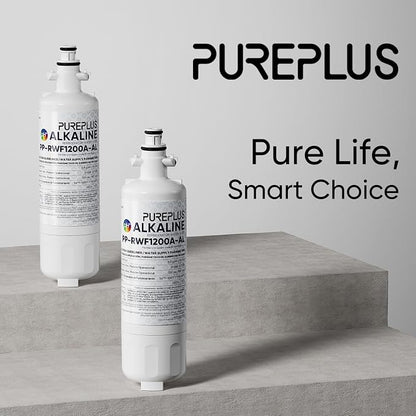 PUREPLUS Alkaline 9690 Replacement for Kenmore Elite 469690, LG LT700P, RFC 1200A, ADQ36006102, ADQ36006101,LFX28968ST,LFXS29626S,LFXS30766S,LFX31925ST,PL-500,RWF1052, Refrigerator Water Filter, 3PACK