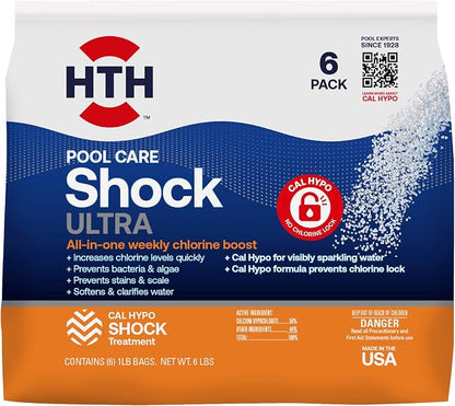 HTH Swimming Pool Care Shock and Green to Blue Systems (1lb x 6 Packs) and (1 Kit)
