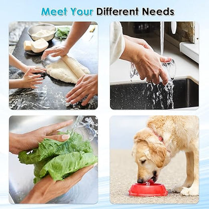 Vortopt Faucet Water Filter for Sink, Rapid Flow - 400 Gallons Faucet Mount Water Filtration System for Tap Water, NSF Certified Reduces Chlorine & Bad Taste with 2 Replacements, T1