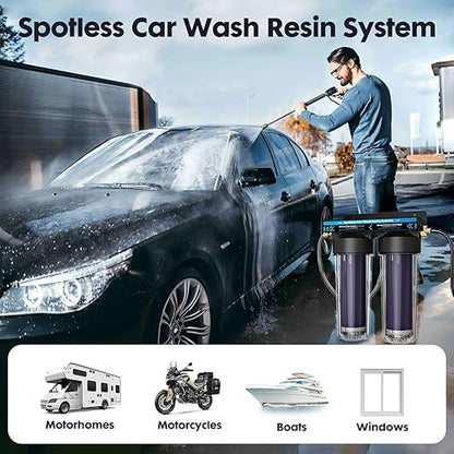 Deionized Spot-Free Car Wash Rinse System, Spotless Water System for Car Wash, Portable Water Deionizer for RV, Car,Motorcycles & Auto Detailing