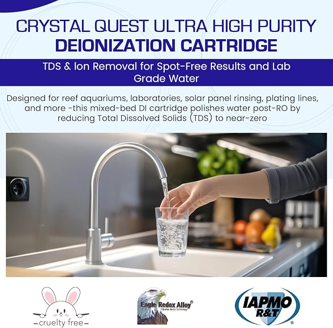 Ultra High Purity DI Resin Cartridge | 4-5/8" x 9-3/4" | Crystal Quest