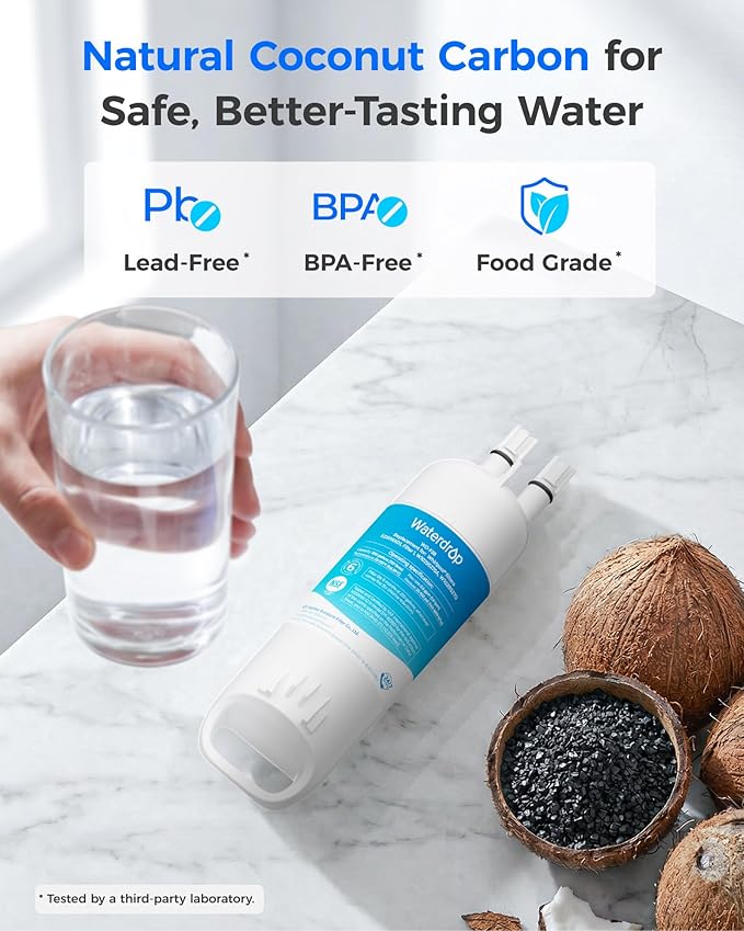 Waterdrop EDR1RXD1 Replacement for Everydrop® Filter 1, W10295370A, EDR1RXD1B, P8RFWB2L, P4RFWB, Kenmore® 46-9081, 46-9930, WD-F38 Refrigerator Water Filter, 3 Pack