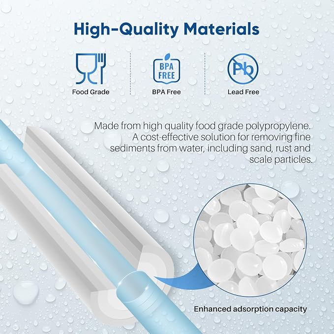 PUREPLUS 5 Micron 10" x 4.5" Whole House Sediment Home Water Filter Replacement Cartridge for Culligan RFC-BBSA, HD-950, WFHD13001B, W15-PR, GXWH30C, GXWH35F, Aqua-Pure AP817, PP10BB, 3PACK