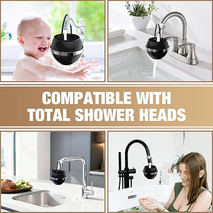 Luxury Version Bath Water Filter for Tub Faucet with Overflow,3,000 Gallons Filtration,Remove Contaminants,Chlorine,Fluoride,Hard Water Softener,Enhances Health of Skin,Hair,Nails,Relieve Eczema,Black