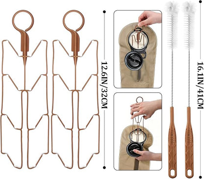 Patelai 8 in 1 Hydration Bladder Cleaning Kit Includes 3 Different Brushes and Drying Collapsible Bladder Frame, Water Reservoir Backpack Cleaning Kit