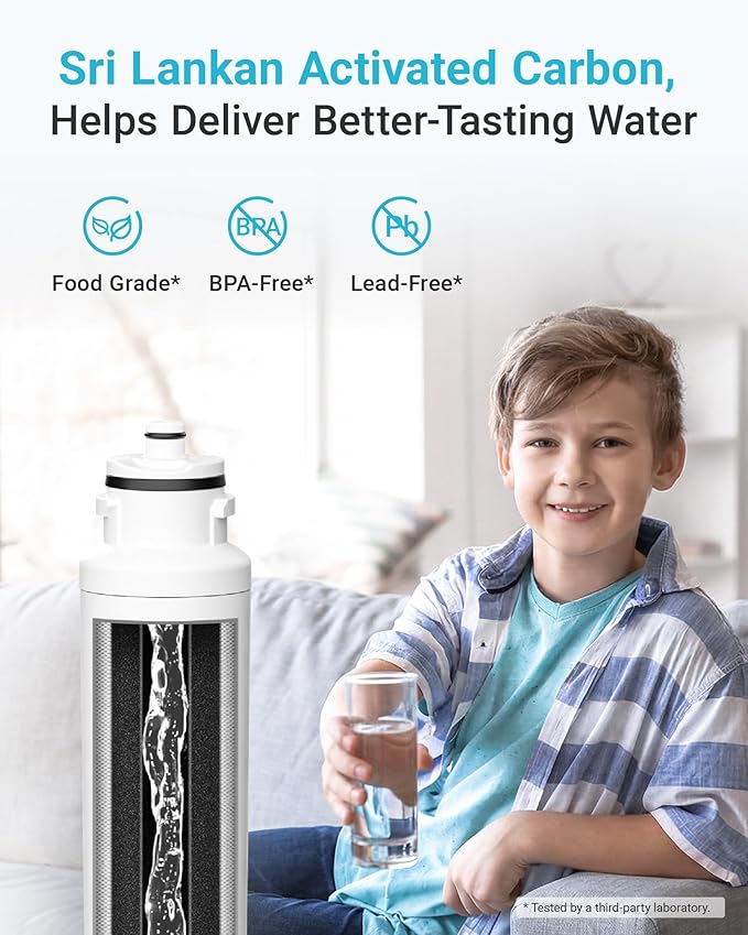 AQUACREST DW2042FR-09 Refrigerator Water Filter, Compatible with Daewoo DW2042FR, Kenmore 46-9130, DW2042FR-09, Aqua Crystal DW2042F-09