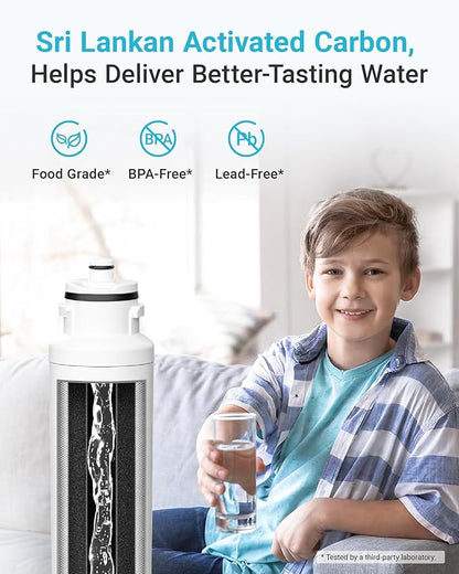 AQUACREST DW2042FR-09 Refrigerator Water Filter, Compatible with Daewoo DW2042FR, Kenmore 46-9130, DW2042FR-09, Aqua Crystal DW2042F-09