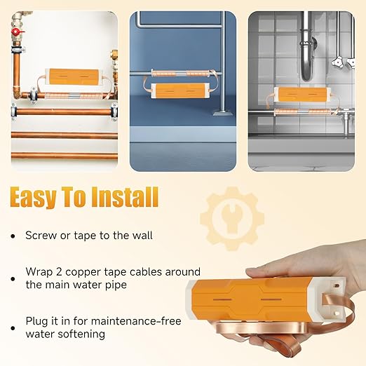Capacitive Electronic Water Descaler with No-Salt Softener System is The Perfect Whole House Solution,Compatible with Pipes Up to 1Inch Model CWD24,Effectively Reducing Limescale and Mineral Deposits