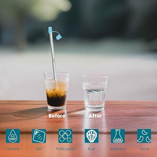 Personal Survival Straw.316L Stainless Steel Reusable Water Filter Straw Portable Water Purifier Straw for Camping Hiking Backpacking Travel, Emergency Survival Gear(Orange,1Pcs)