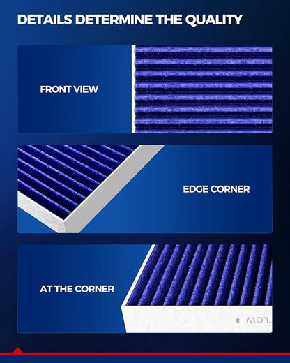 KAX Premium HEPA Cabin Air Filter with Dual Active Carbon, CF12150 Replacement for Ford Expedition 2018-2024, F150, F250, F350, F450, F550 Super Duty, Lincoln Navigator, Strong Adsorption Cabin Filter