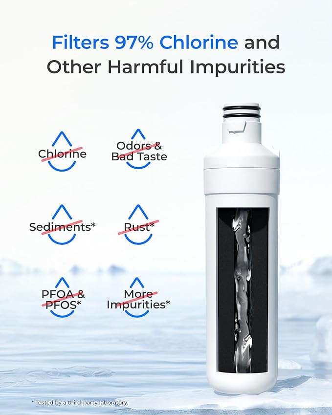 Waterdrop LT1000PC ADQ747935 MDJ64844601 Refrigerator Water Filter, Reduce chlorine, bad taste and odor, Replacement for LG® LT1000P®, ADQ74793501, ADQ74793502, Kenmore 46-9980, Pack of 3
