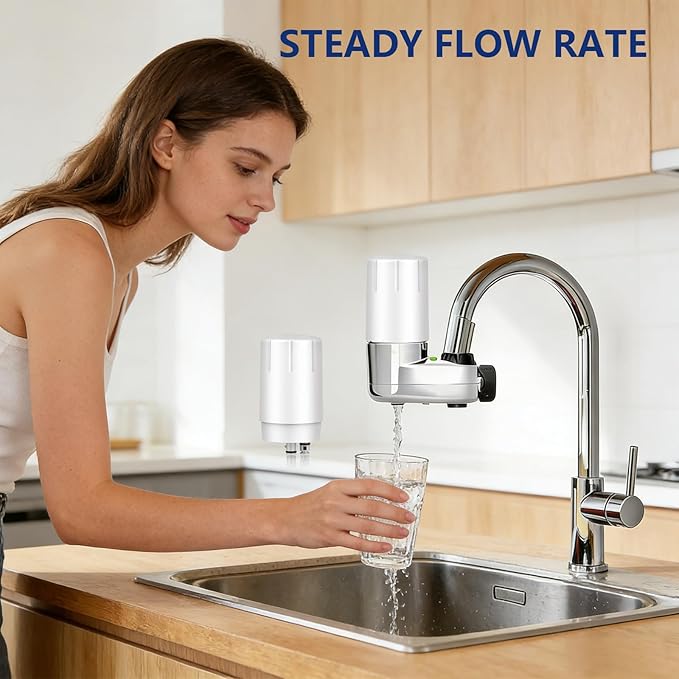 2 Pack Faucet Filter Replacement for Brita® Faucet Filter 36311 On Tap Water Filtration System Compatible with Brita® Replacement Filters 36313, FR-200, FF-100, Chrome