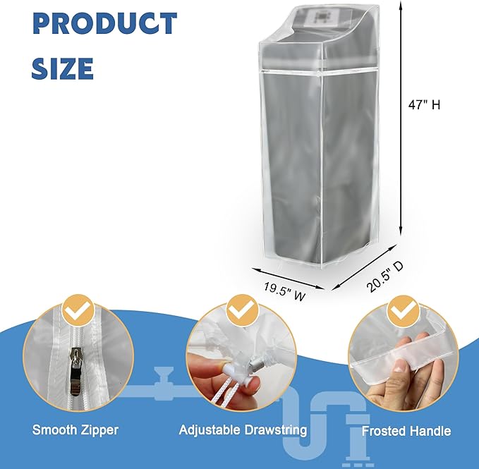 Water Softener Cover for WHES30E/WHES40E Grain Softener, Openable top Easy to use Removal-free installation for UV Dust protection of Water Softener Housings Outdoor or indoor