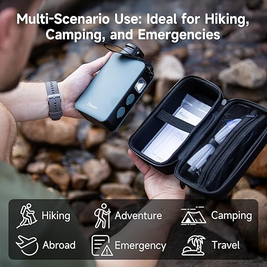 Nawaza Portable Electric Water Filter - 0.01 Micron Outdoor Camping Water Purifier for Hiking, Camping Water Filtration System Survival,Travel and Emergency (Grey)