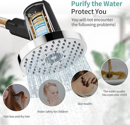 SR SUN RISE Shower Head Filter-Filtered shower head Replacement Cartridges, Reduces Chlorine & Chemicals, pH Balanced Water for Soft Skin & Healthy Hair（2-Pack）