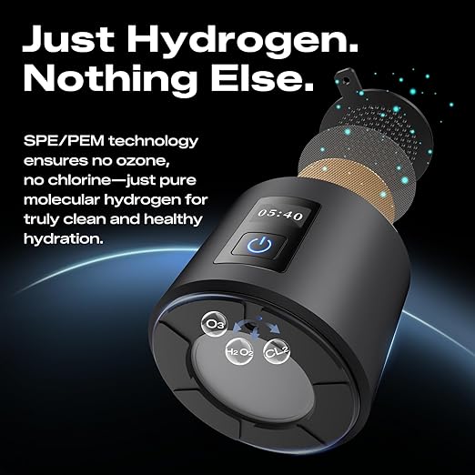 PUREPEBRIX Hydrogen Water Bottle Generator - Up to 6400 PPB, 12-Hour Hydrogen Retention, H2 Certified SPE/PEM Tech, Portable, Recovery & Thoughtful Wellness Gift (Sliver)