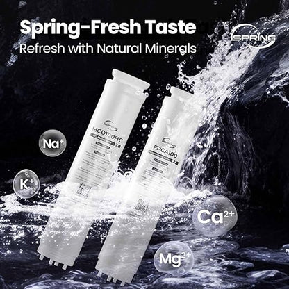iSpring RCD100UHCG UV Alkaline Hot & Cold Countertop Reverse Osmosis Water Filter Dispenser with Mineral & LED UV Filter, 9 Temp Options (50-210°F), 6 Volumes, TDS & Filter Life Monitor