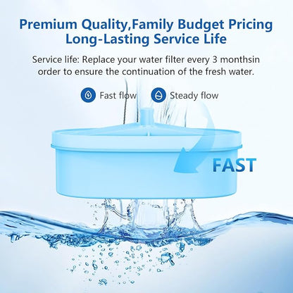 Alkaline Water Filter Replacement for All Water-drop Pitcher and Dispenser Filtration Systems, Fits Water-drop WD-PF-AL,Reduces PFAS, PFOA/PFOS, Chlorine, Last Up to 100 Gallons, 2 Pack