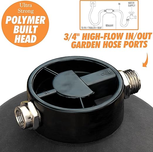 Filterelated RV Water Softener -16000 Grain Portable Water Softener with 3/4 "Brass Fitting and Custom Hose, Softened Hard Water Filter System for RV,Boats,Mobile Car Washes,Pressure Washes