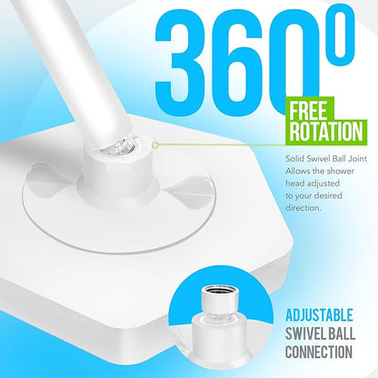 AquaHomeGroup Luxury Filtered Shower Head Set - 20 Stage Filter Reduces Chlorine, Heavy Metals and Sediment - Vitamin C E and A - White