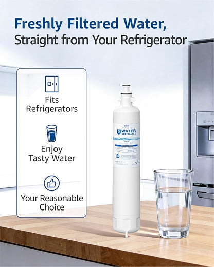 Waterspecialist WS619C Replacement for GE® RPWFE®, RPWF (Built-in CHIP) Refrigerator Water Filter, Compatible with GYS22GMNES, GYE22HSKSS, PYE22PELDS, GFE26GMKES, GFE28GYNFS, PFE28KYNFS, 2 Filters