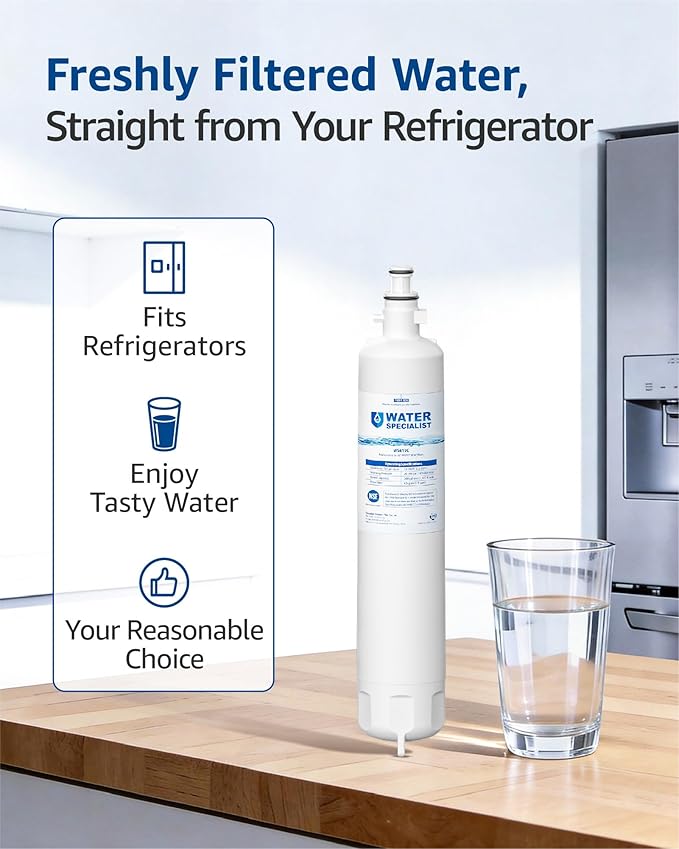 Waterspecialist WS619C Replacement for GE® RPWFE®, RPWF (Built-in CHIP) Refrigerator Water Filter, Compatible with GYS22GMNES, GYE22HSKSS, PYE22PELDS, GFE26GMKES, GFE28GYNFS, PFE28KYNFS, 3 Filters