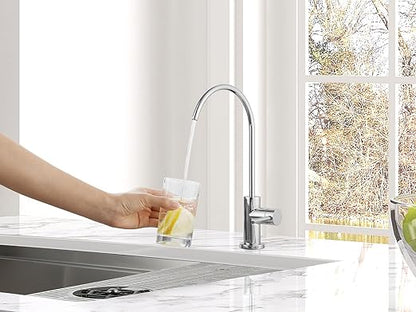 AguaStella AS09CH Chrome Stainless Steel Kitchen Water Filter Faucet RO Faucet for Most Reverse Osmosis Units or Water Filtration System in Non-Air Gap