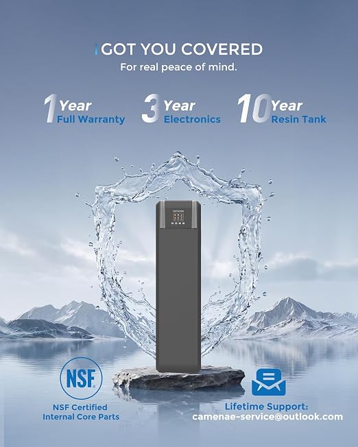 Water Softener System, 34,000 Grain Whole House Water Softener for 4–5 People, Digital Display, Up-Flow Regeneration, Vacation Mode & Easy Salt Access, CS21H-0935