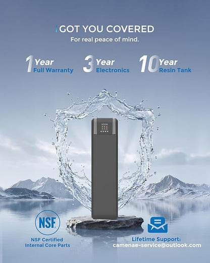 Water Softener System, 34,000 Grain Whole House Water Softener for 4–5 People, Digital Display, Up-Flow Regeneration, Vacation Mode & Easy Salt Access, CS21H-0935