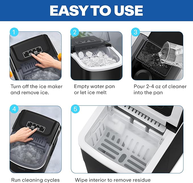 Sylvan Ice Machine Cleaner and Descaler | 2x 16 oz (8 uses) | Free Cloth | Made in USA | Nickel Safe Ice Maker Cleaner and Descaler | Universal Compatibility for Commercial & Residential Ice Makers