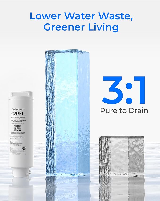 Waterdrop C2RFL Filter, Replacement for C2SL RO System, 1-Year Lifetime | Alkaline Mineral Filter, NSF/ANSI 372 Certified, Balanced Water Quality, Easy Replacement, Long lifespan