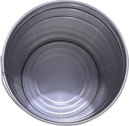 Vestil PAIL-STL-RI Steel Open Head Pail with Handle, 5 gallon Capacity, Black, Pack of 1
