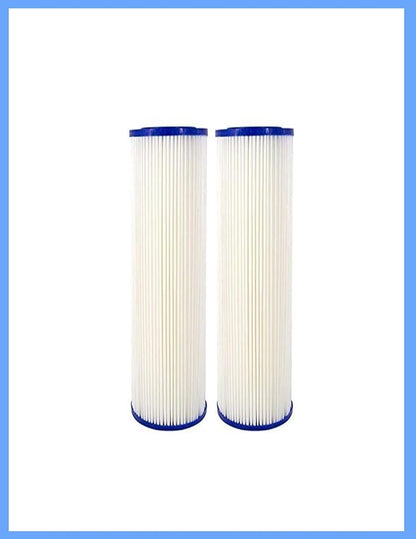 CFS Pleated Filters for EQ-PFC.35, WPC0.35-975, 0.35 Micron, 2 Pack | Sub-micron whole house post-filter polish; lasts about 6 months; 9.75 x 2.75 in, fits standard 10 in housings